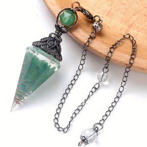 Green Aventurine Chip Crystal Pendulum